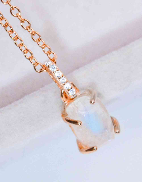 Load image into Gallery viewer, Natural Moonstone 4-Prong Pendant Necklace
