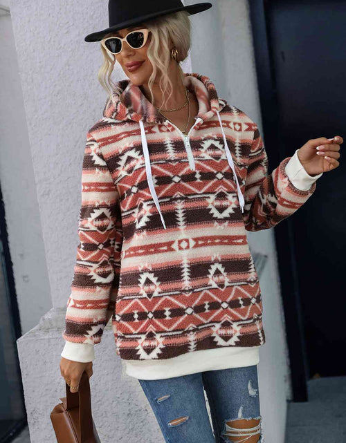 Load image into Gallery viewer, Quarter-Zip Long Sleeve Hoodie
