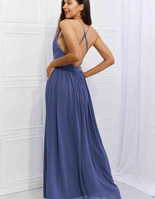 Load image into Gallery viewer, OneTheLand Captivating Muse Open Crossback Maxi Dress
