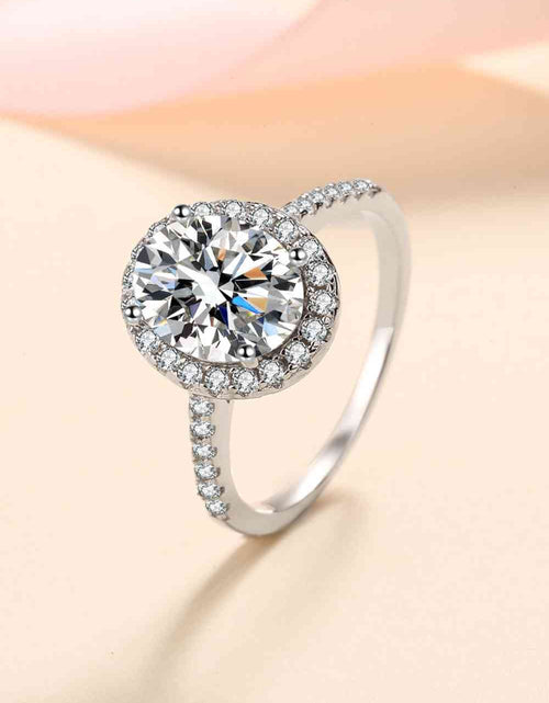 Load image into Gallery viewer, 2 Carat Moissanite 925 Sterling Silver Halo Ring
