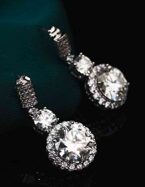 Load image into Gallery viewer, 12 Carat Moissanite Platinum-Plated Drop Earrings
