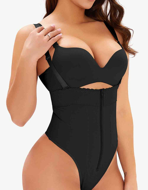 Load image into Gallery viewer, Full Size Adjustable Strap Zip-Up Shaping Bodysuit
