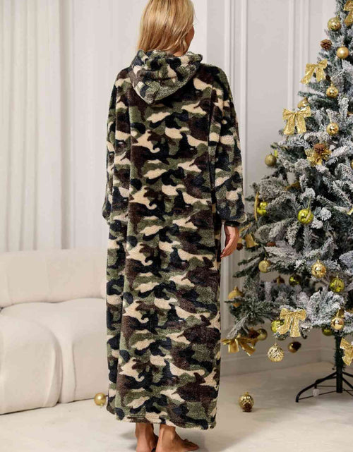 Load image into Gallery viewer, Camouflage Hooded Teddy Night Dress
