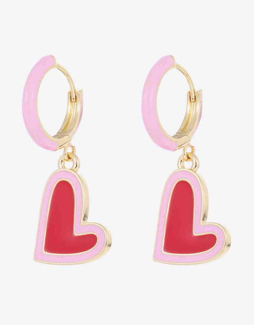 Load image into Gallery viewer, 5-Pair Wholesale Contrast Heart-Shaped Drop Earrings
