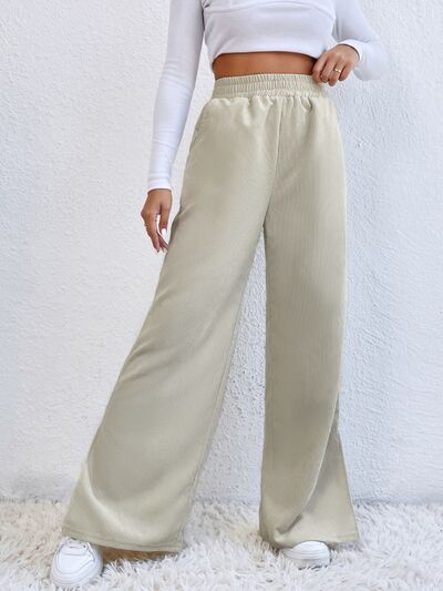 Load image into Gallery viewer, Slit Pocketed High Waist Wide Leg Pants
