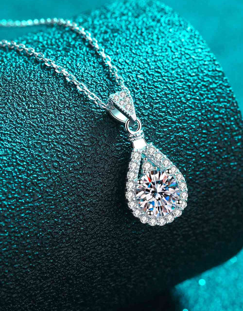 Load image into Gallery viewer, 1 Carat Moissanite Teardrop Pendant Chain Necklace
