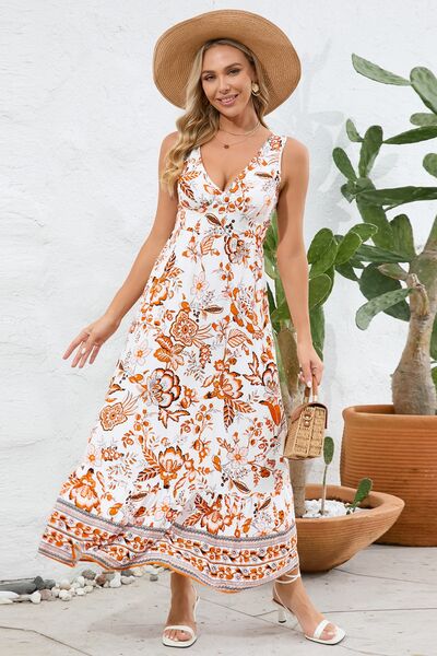 Load image into Gallery viewer, Printed V-Neck Wide Strap Dress
