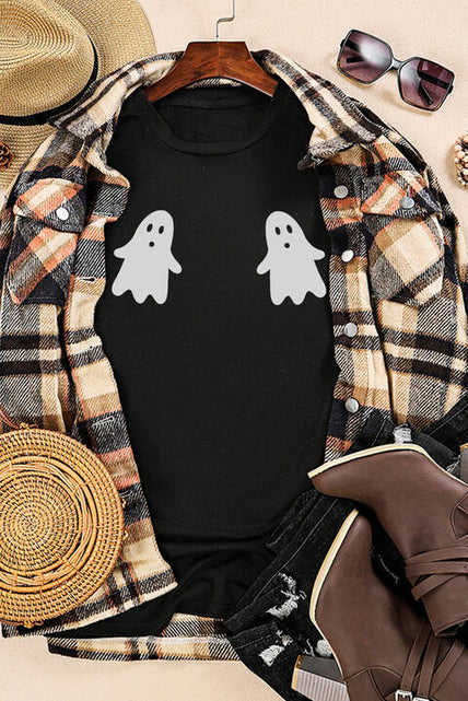 Load image into Gallery viewer, Ghost Graphic Short Sleeve Round Neck T-Shirt
