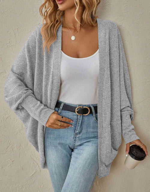 Load image into Gallery viewer, Open Front  Dropped Shoulder Cardigan
