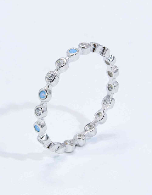 Load image into Gallery viewer, 925 Sterling Silver Zircon and Natural Moonstone Ring
