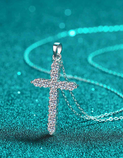 Load image into Gallery viewer, Adored 925 Sterling Silver Cross Moissanite Necklace
