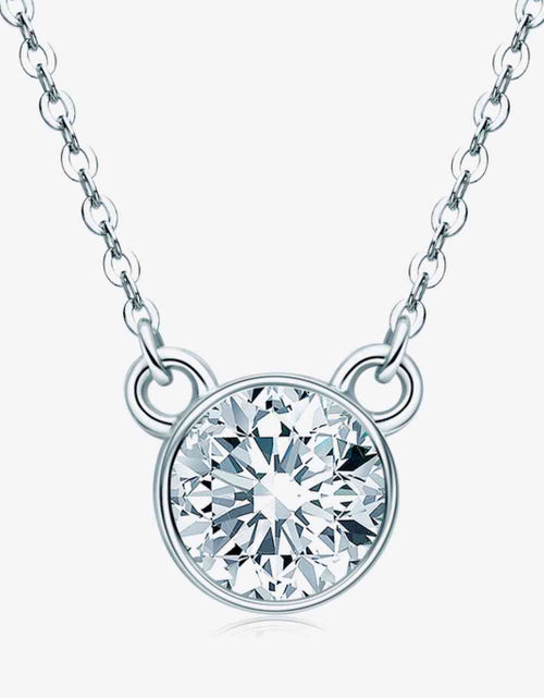 Load image into Gallery viewer, 925 Sterling Silver 1 Carat Moissanite Round Pendant Necklace
