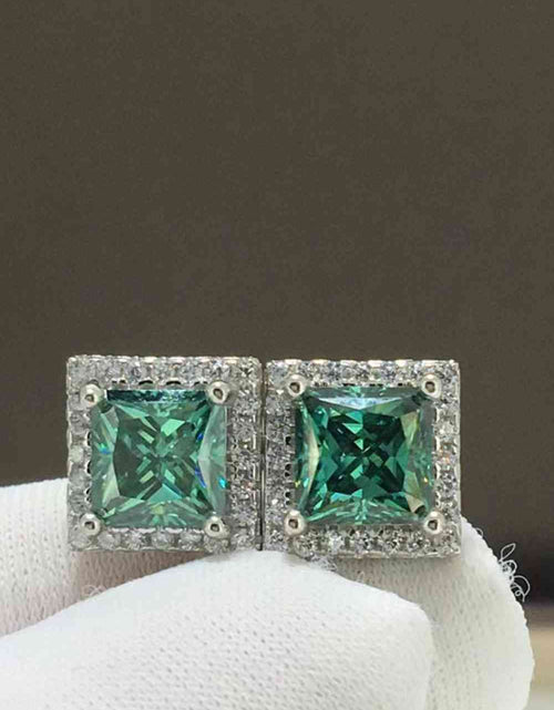 Load image into Gallery viewer, 2 Carat Moissanite Square Stud Earrings
