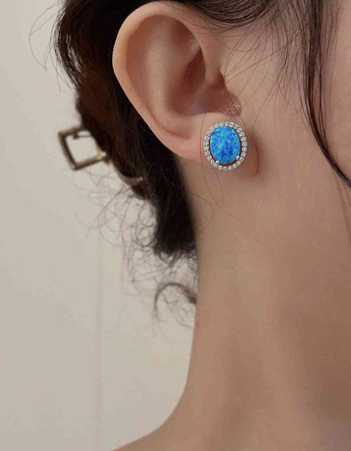 Load image into Gallery viewer, Opal Round Earrings
