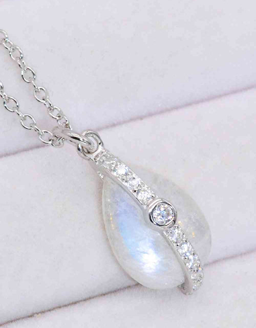 Load image into Gallery viewer, Natural Moonstone and Zircon Pendant Necklace
