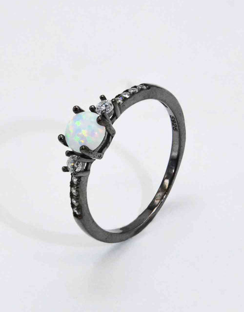 Load image into Gallery viewer, 925 Sterling Silver Round Opal Ring
