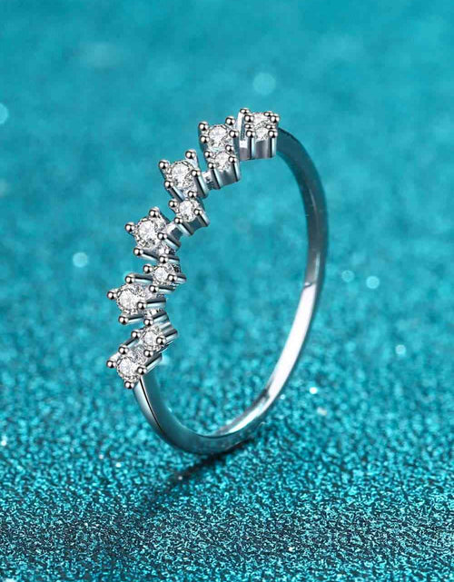 Load image into Gallery viewer, Moissanite Rhodium-Plated Half-Eternity Ring
