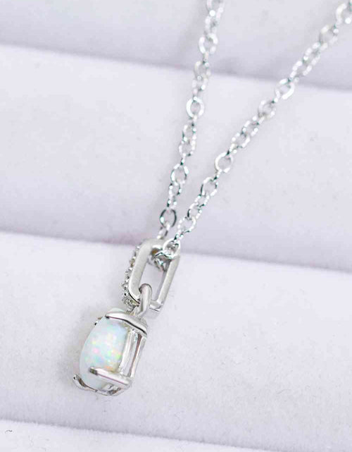 Load image into Gallery viewer, Opal Pendant 925 Sterling Silver Chain-Link Necklace
