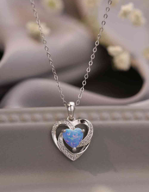 Load image into Gallery viewer, Opal Heart Pendant Necklace
