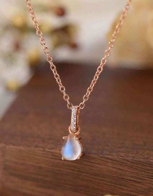 Load image into Gallery viewer, High Quality Natural Moonstone Teardrop Pendant 925 Sterling Silver Necklace
