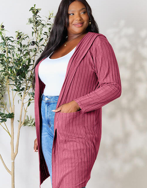 Load image into Gallery viewer, Basic Bae Full Size Ribbed Open Front Long Sleeve Cardigan
