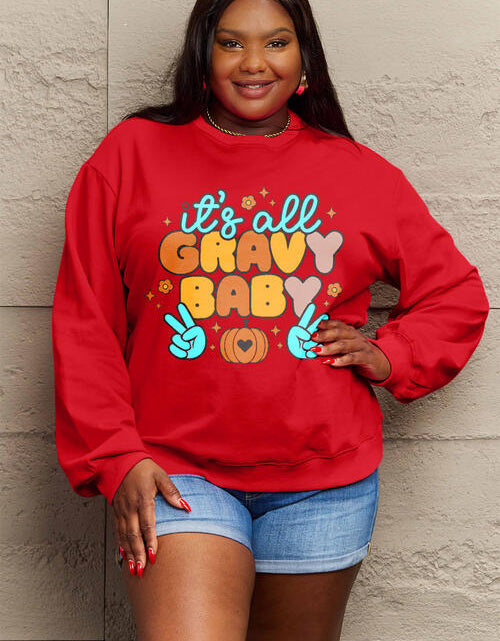 Load image into Gallery viewer, Simply Love Full Size IT&#39;S ALL GRAVY BABY Long Sleeve Sweatshirt
