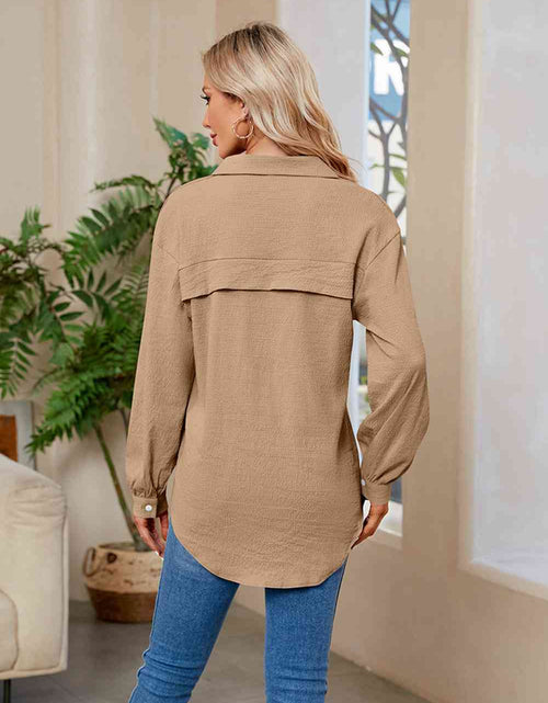 Load image into Gallery viewer, Collared Neck Buttoned Long Sleeve Shirt
