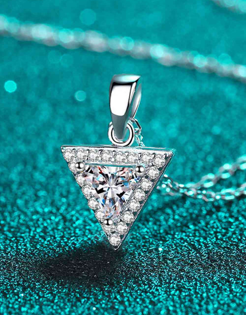 Load image into Gallery viewer, 925 Sterling Silver Triangle Moissanite Pendant Necklace
