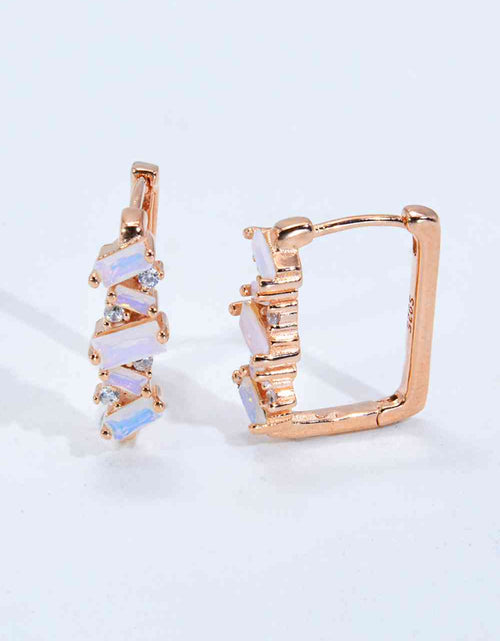 Load image into Gallery viewer, 925 Sterling Silver Rectangle Natural Moonstone Earrings
