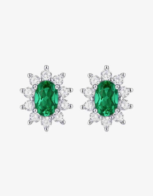 Load image into Gallery viewer, 1 Carat Lab-Grown Emerald Stud Earrings
