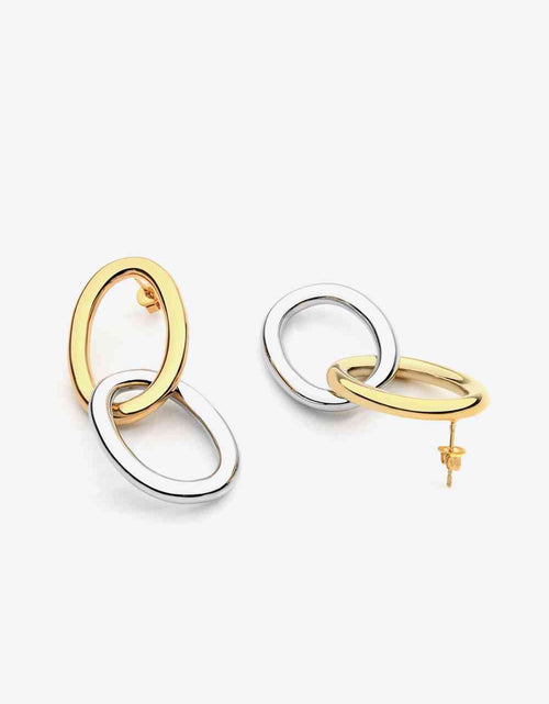 Load image into Gallery viewer, Two-Tone Double Hoop Earrings
