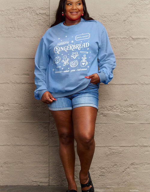 Load image into Gallery viewer, Simply Love Full Size GINGERBREAD Long Sleeve Sweatshirt
