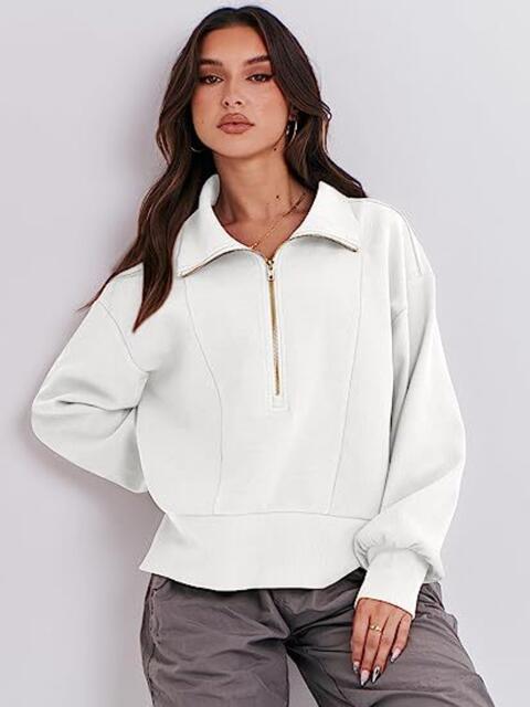 Load image into Gallery viewer, Half Zip Up Collared Sweatshirts
