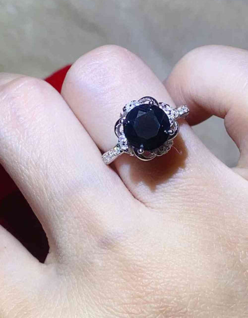 Load image into Gallery viewer, 2 Carat Black Moissanite Floral Ring
