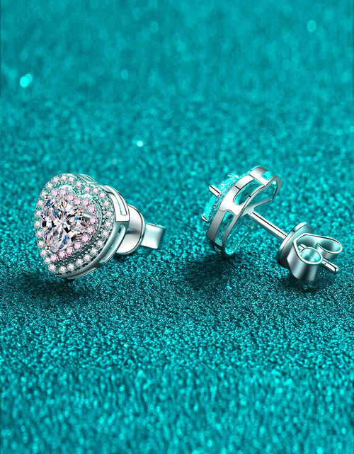 Load image into Gallery viewer, Moissanite Heart-Shaped Stud Earrings
