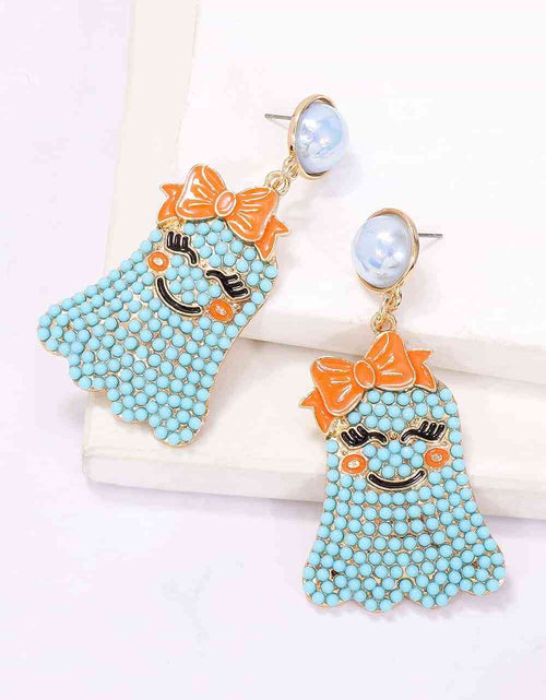 Load image into Gallery viewer, Smiling Ghost Shape Synthetic Pearl Earrings
