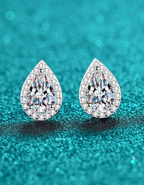 Load image into Gallery viewer, Moissanite Teardrop Stud Earrings
