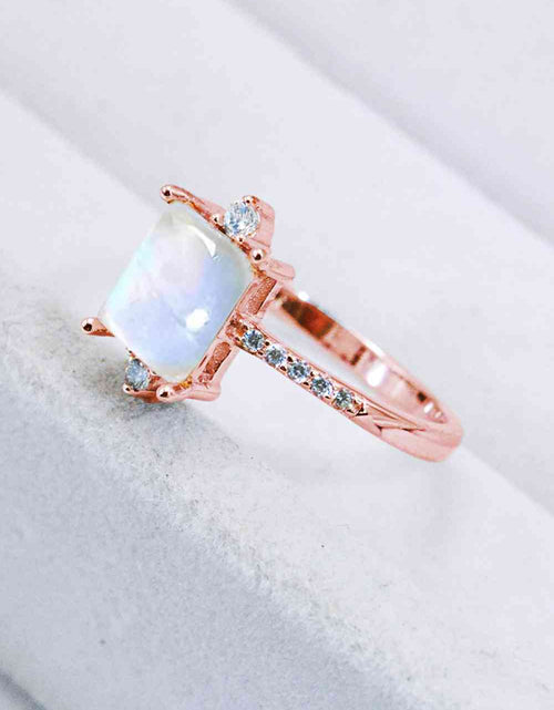 Load image into Gallery viewer, 925 Sterling Silver Square Moonstone Ring
