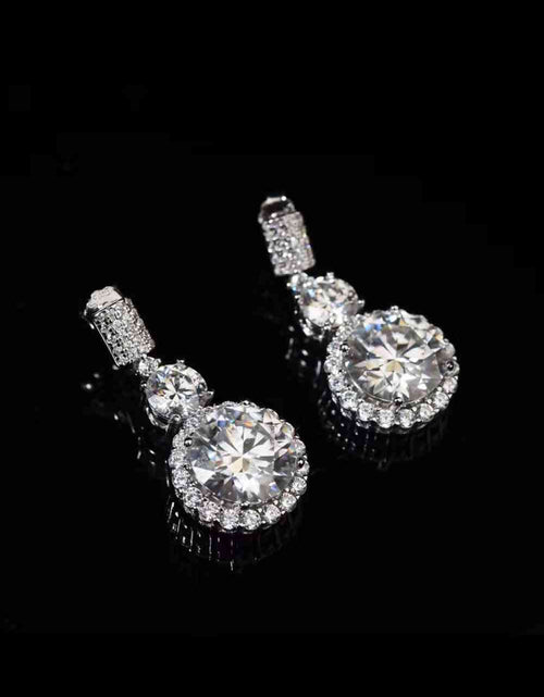 Load image into Gallery viewer, 12 Carat Moissanite Platinum-Plated Drop Earrings
