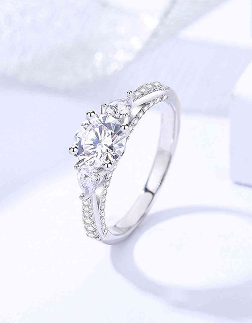 Load image into Gallery viewer, 1 Carat Moissanite 4-Prong Side Stone Ring
