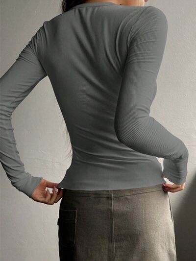 Load image into Gallery viewer, Half Button Long Sleeve T-Shirt
