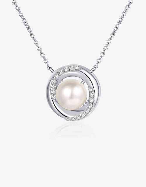 Load image into Gallery viewer, Moissanite Pearl Rhodium-Plated Necklace
