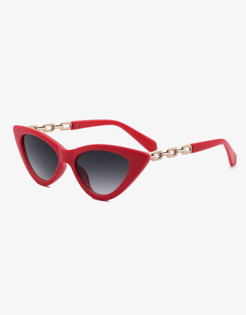 Load image into Gallery viewer, Chain Detail Cat-Eye Sunglasses
