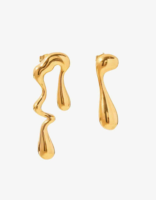 Load image into Gallery viewer, 18K Gold Plated Geometric Mismatched Earrings
