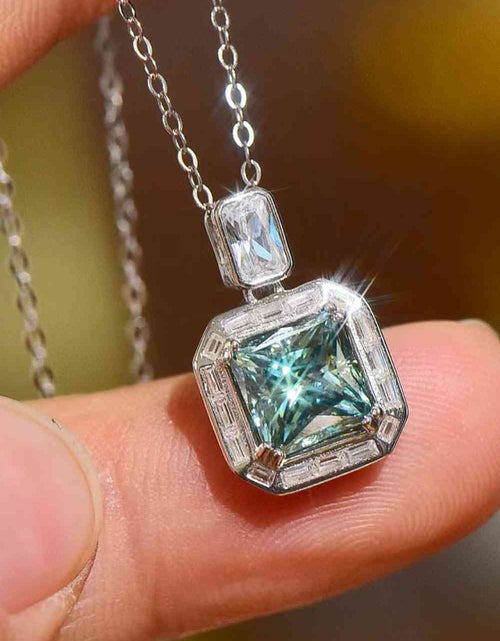 Load image into Gallery viewer, 2 Carat Moissanite Square Pendant Necklace
