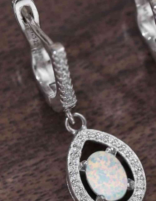 Load image into Gallery viewer, Opal Pear Shaped Drop Earrings
