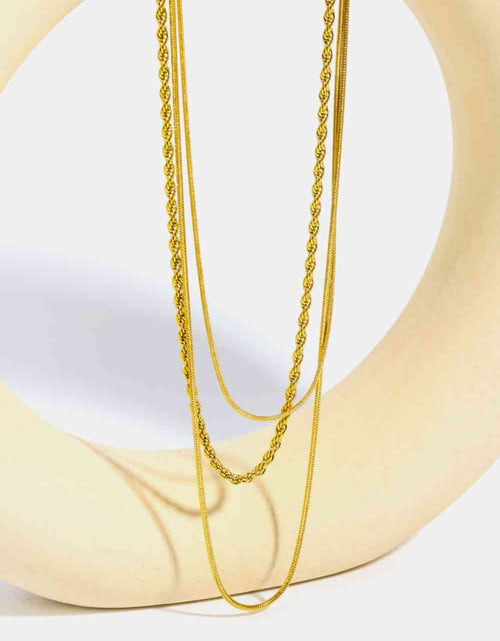 Load image into Gallery viewer, Stainless Steel 18K Gold-Plated Triple Layer Necklace
