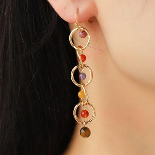 Load image into Gallery viewer, Beaded Alloy Dangle Earrings
