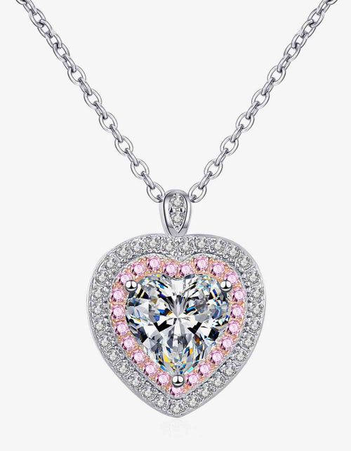 Load image into Gallery viewer, 925 Sterling Silver 1 Carat Moissanite Heart Pendant Necklace
