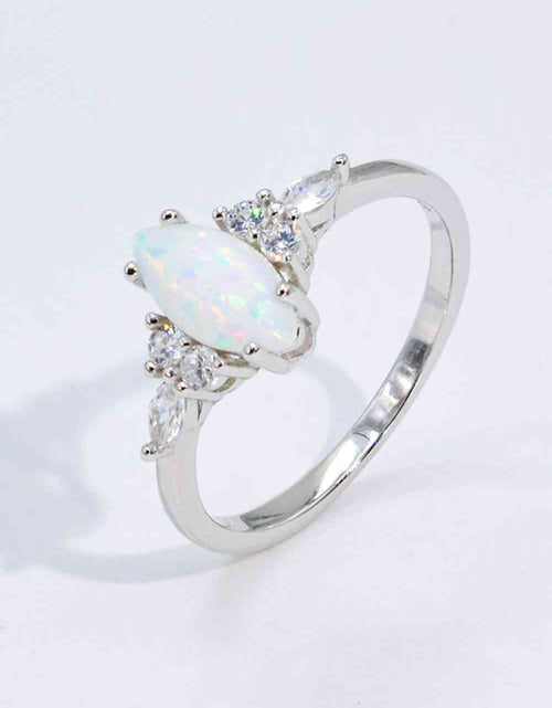 Load image into Gallery viewer, Opal and Zircon Platinum-Plated Ring
